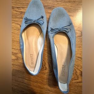 Classic Blue Schutz slip on sandals ballet boho 10 neutrals basics